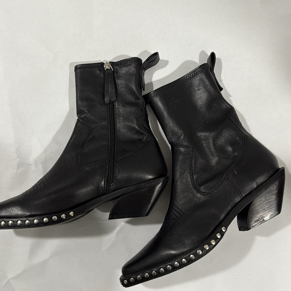 Black Leather Ankle Boots size 39